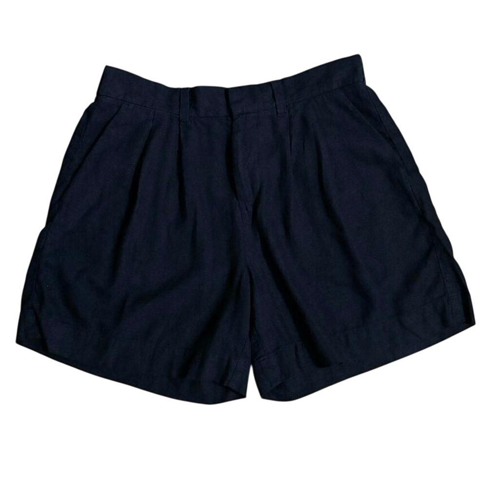 🌻 2/$20 Express Size 10 Linen Blend Pleated Shorts Black Capsule Minimalist